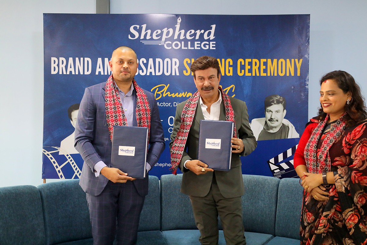 Bhuvan KC as  Brand Ambassador of Shepherd College